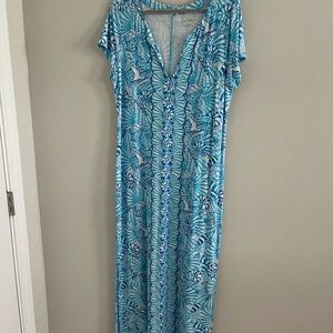 Lilly Pulitzer Blue and White Maxi Dress